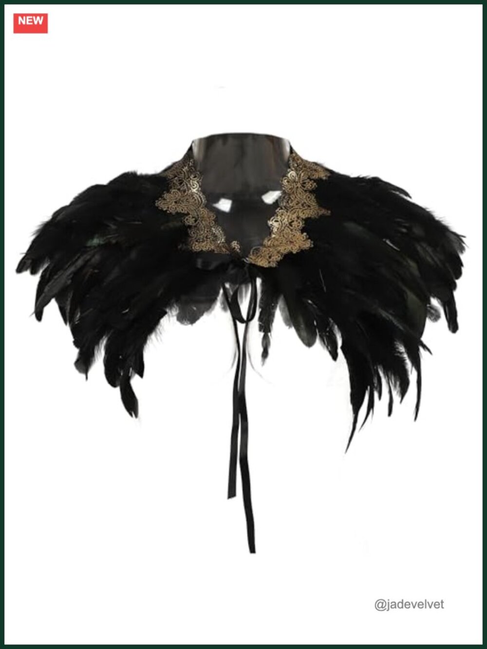 Women Feather Shawl Gothic Lace Cape Halloween Witch Costume